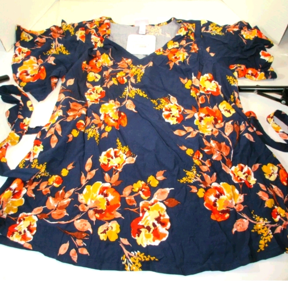 MATERNITY FLORAL PRINT SHORT SLEEVE BLOUSE INGRID